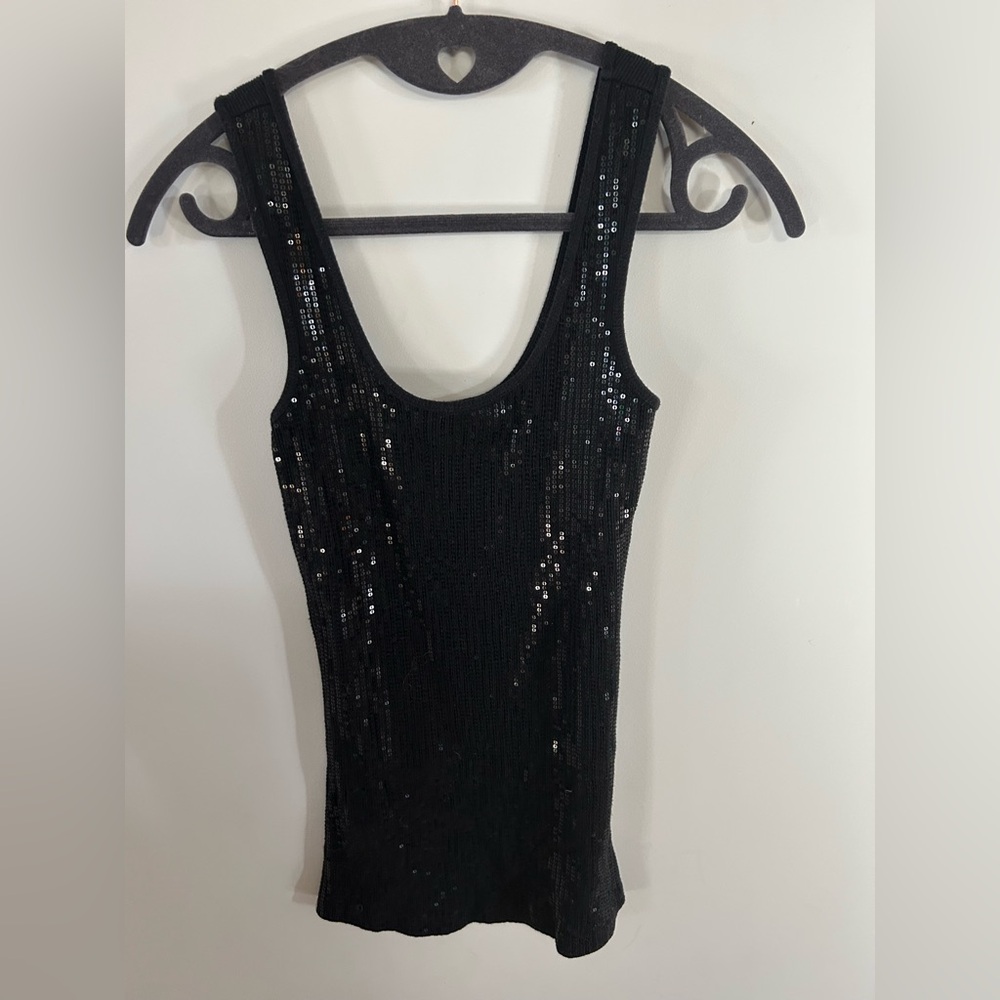 Express Black Sequin Top